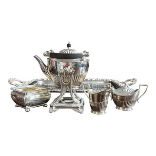 Tiffany Vintage Tilting Teapot Service Art Deco Fluted - Set of 5 For Sale