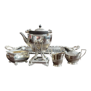 Tiffany Vintage Tilting Teapot Service Art Deco Fluted - Set of 5