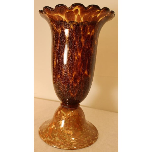 Brown and Gold Spotted Murano Glass Vase from Nor Glass, 1960s For Sale - Image 4 of 18