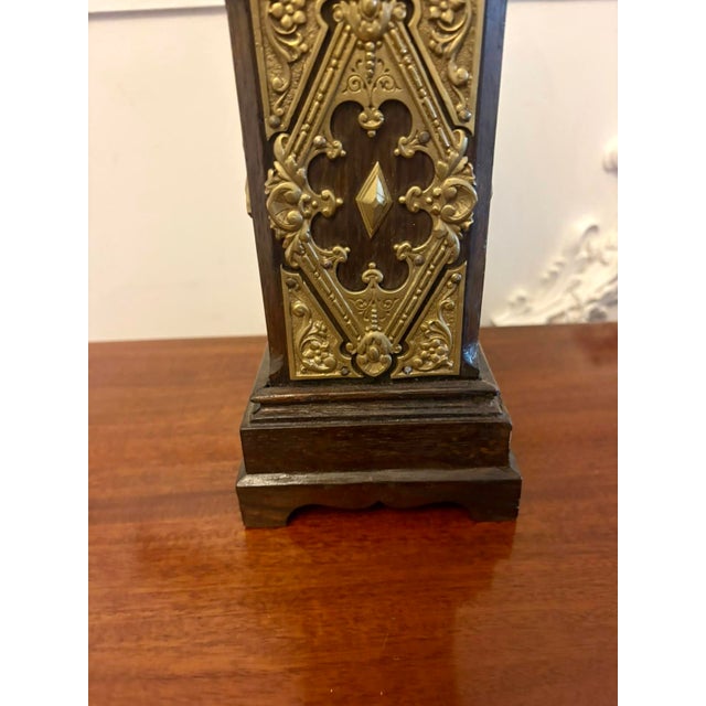 Antique Victorian Miniature Grandfather Longcase Table Clock, 1880 For Sale - Image 9 of 13
