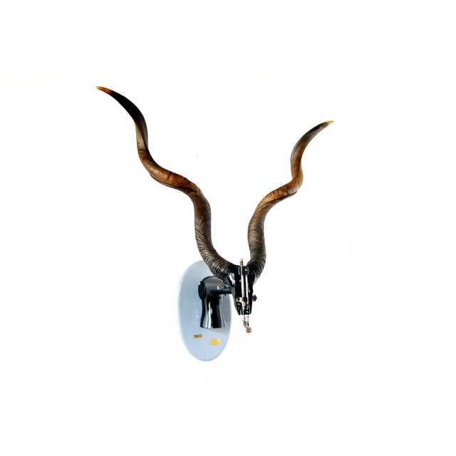 A highly collectable wall decoration with Kudu horns and an industrial Singer sewing machine. This piece was one of the...