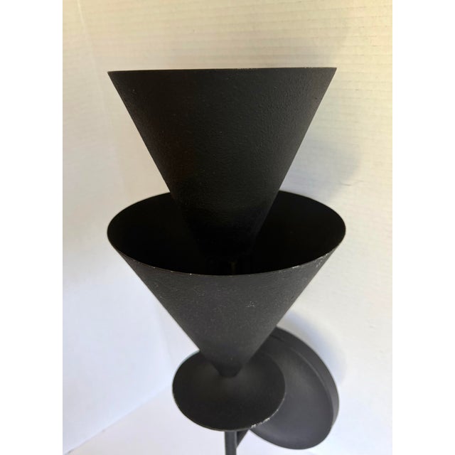 Contemporary Visual Comfort “Cornet” Sconce by Christiane Lemieux, Black Double Cone Wall Light For Sale - Image 3 of 12