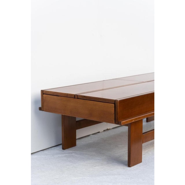 Coffee Table in Walnut by Giovanni Michelucci, 1970s For Sale - Image 4 of 12