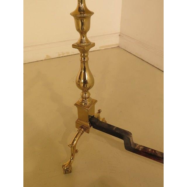 Virginia Metal Crafters Williamsburg Cw 100 Brass Fireplace Andirons A Pair Chairish