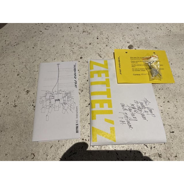 Cream Zettel 5 Light from Ingo Maurer, 1990s For Sale - Image 8 of 9