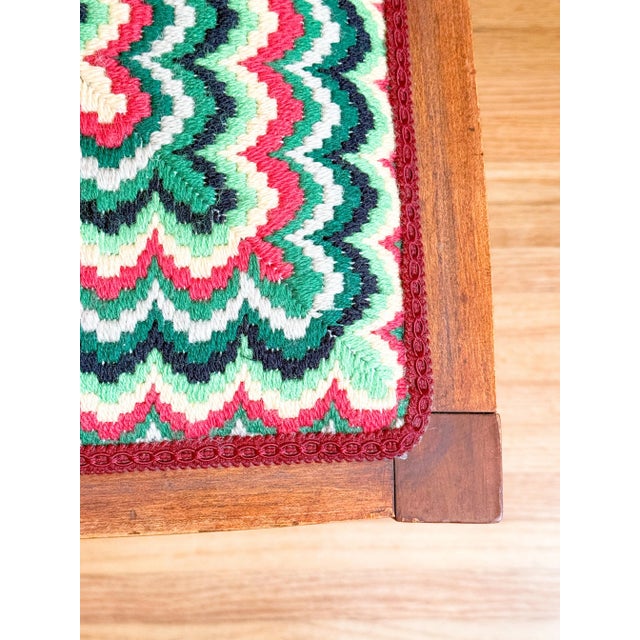 Antique Needlepoint Sheraton Style Federal Oval Back Chair, c.1900 For Sale - Image 13 of 17