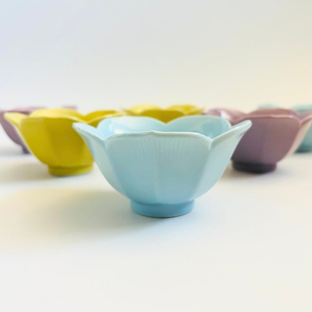 Colorful Pastel Lotus Bowls by Lillian Vernon - Set of 6 For Sale - Image 10 of 12