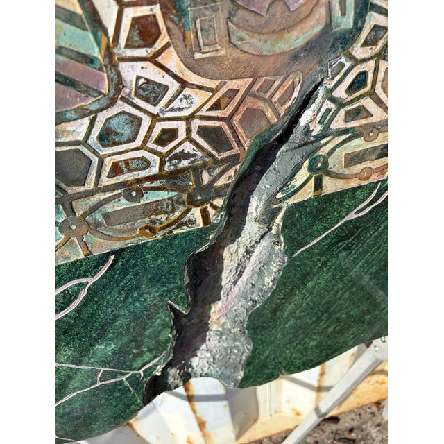 Post Modern Faux Marble Mesoamerican Inspired Wall Hanging Sculpture. Circa 1980s For Sale - Image 9 of 16
