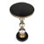 Forella Granite & Acrylic Pedestal Accent Table, Black, Bronze, Clear For Sale