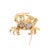 Late 20th Century Vintage Herbert Rosenthal 18k Gold 0.57ctw Diamond Emerald Eyes Crab Pin Brooch For Sale - Image 5 of 8