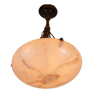 Round Art Deco Glass Pedant Lamp, 1930s, Germany For Sale