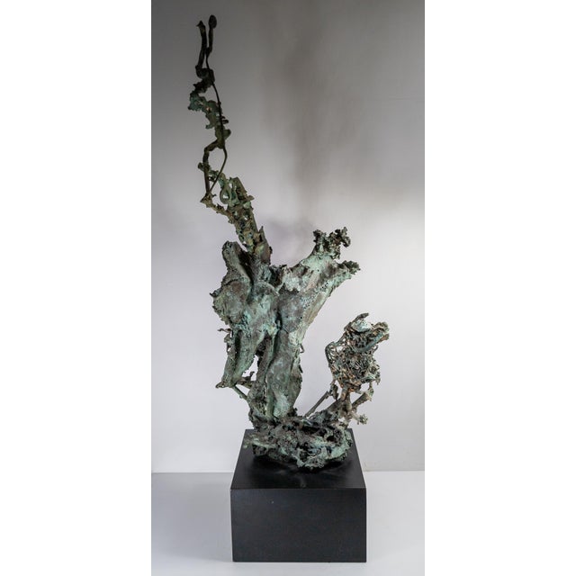Mid-Century Modernist Abstract Brutalist Verdigris Copper Sculpture Mold of Ant Hill Colony For Sale In New York - Image 6 of 16