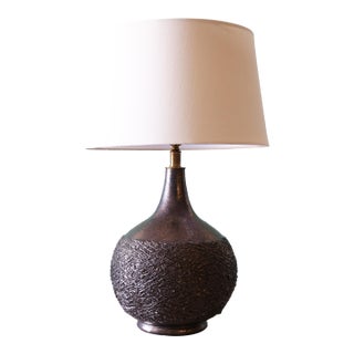 1960s Lee Rosen for Design Technics Gourd Metallic Black Table Lamp For Sale