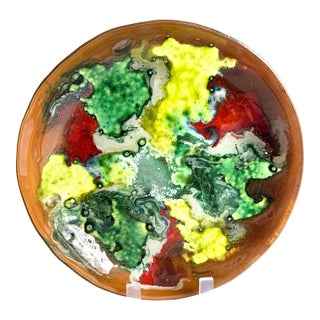 Mid-Century Fused Art Glass Plate For Sale