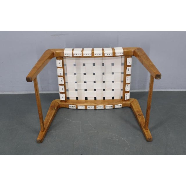 Brown Mid-Century Oak Stool from Jan Vaněk, Czechoslovakia, 1950s For Sale - Image 8 of 9