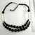Vintage Jonne' Glass Bead Necklace Matte Black & Clear For Sale - Image 4 of 5