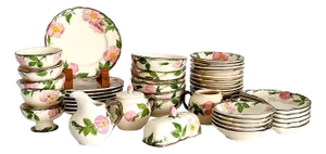 Mid 20th Century Franciscan Desert Rose Dinnerware - 44 Pieces