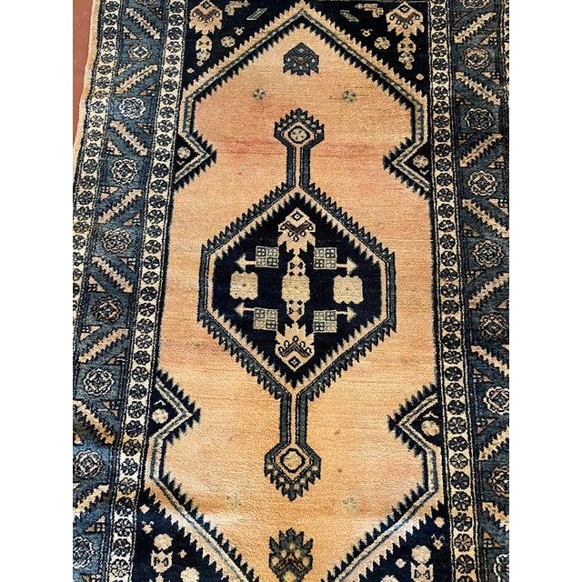 Middle Eastern Rug with Blue Decoration For Sale - Image 9 of 11
