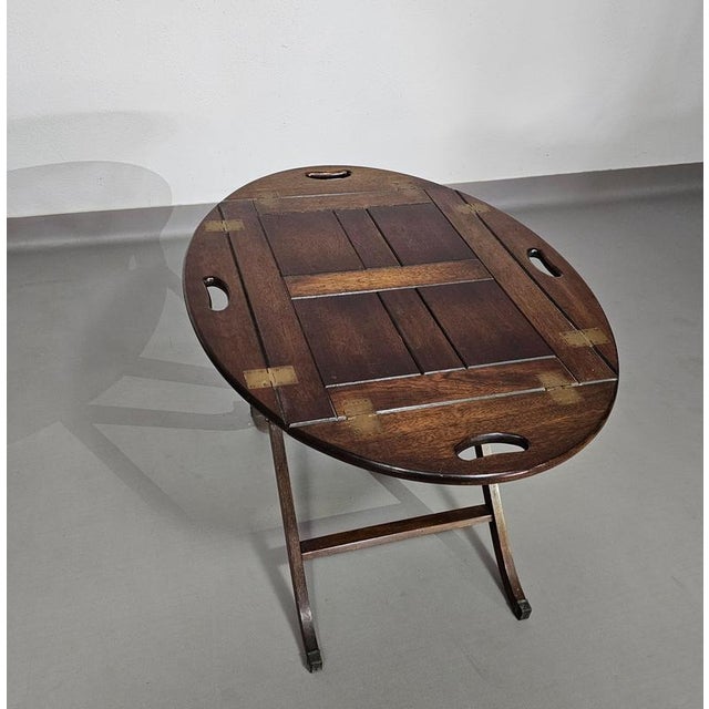 Victorian Style Foldable Serving Butler's Tray with Side Table For Sale - Image 16 of 18