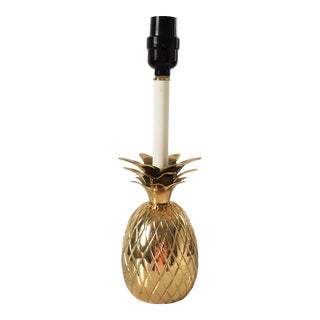 Vintage Brass Pineapple Table Lamp For Sale