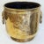 Rustic European Antique Hammered Brass Planter Cachepot W/ Lion Head Handles For Sale - Image 3 of 9
