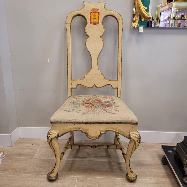 19th Century Baroque Chair Heraldic Emblem, Spain For Sale - Image 5 of 18