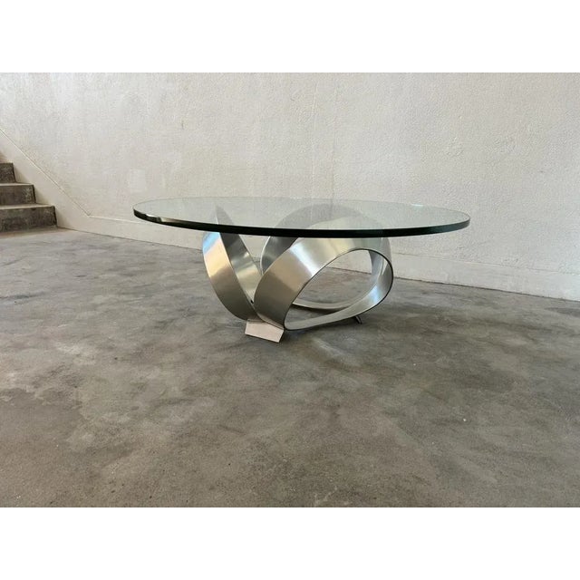 Glass Chrome and Glass Table attributed to Knut Hesterberg, 1970s For Sale - Image 7 of 10