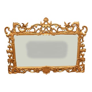 Georgian Revival Rococo Gilt Mantle Glass Mirror For Sale