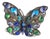 Chinese Silver Filigree and Enamel Beautiful Butterfly Brooch Circa 1920 For Sale