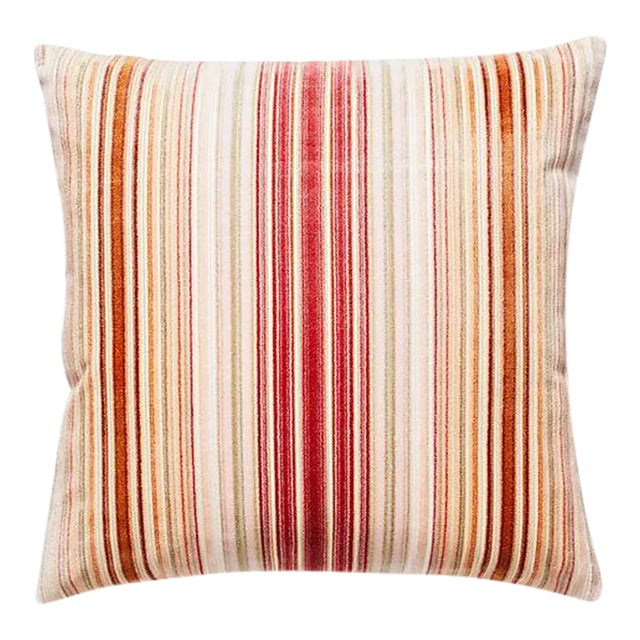 The House of Scalamandré Timberlake Velvet Pillow, Rose Apricot For Sale