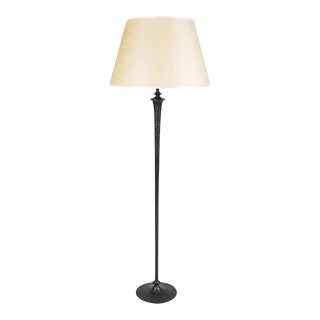 1980s Modern Giacometti Style Solid Bronze Standing Floor Lamp For Sale