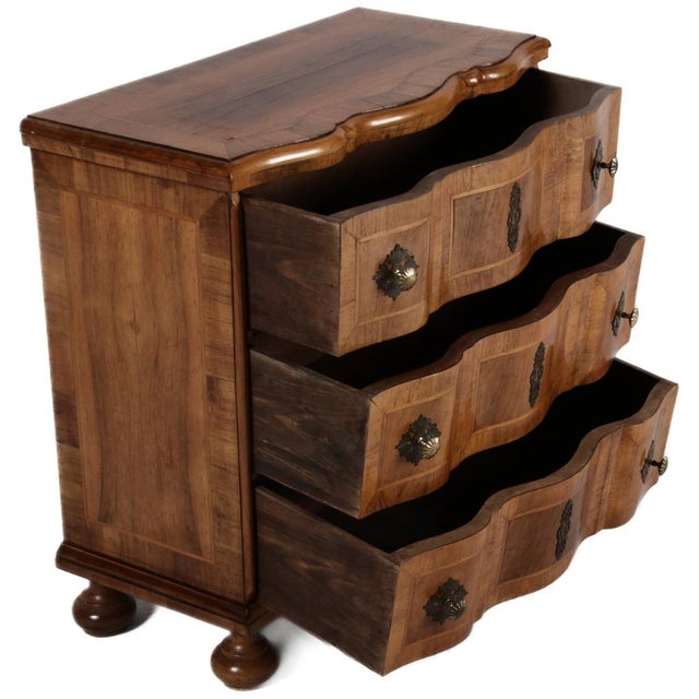 Small Antique Baroque Chest of Drawers in Walnut, 1900 For Sale - Image 15 of 18