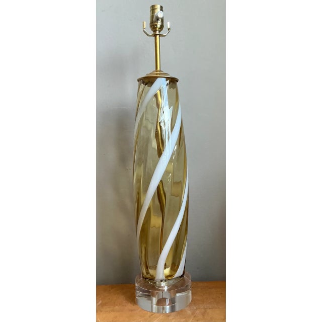 Vintage Murano Swirled Glass Table Lamp For Sale - Image 13 of 16