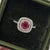 Metal Beautiful Ruby Ring w Earth Mined Diamonds in Solid 14K White Gold Round 6mm For Sale - Image 7 of 8