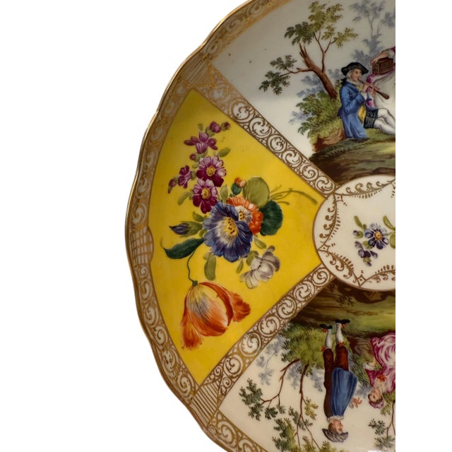 French 19th Century Hand Painted Meissen Style Porcelain Bowl For Sale - Image 3 of 7