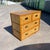 Mid-Century Campaign Style Parquet Woven Bamboo Dresser Chest Drawers