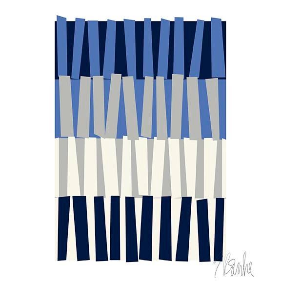 Color Rhythm in Blue Fine Art Print 45" X 55" by Liz Roache For Sale In Boston - Image 6 of 6