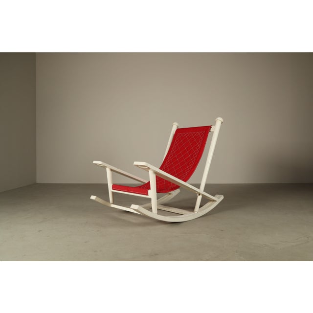 Deauville Rocking Chair by Gilles Sermadiras for Maison Et Jardin, France, 1950 For Sale - Image 4 of 16