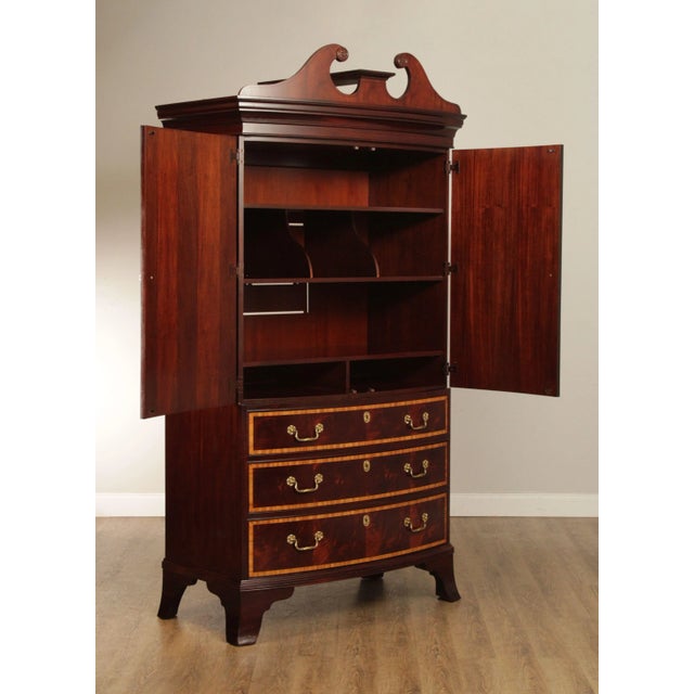 Wood Hickory White American Masterpiece Collection Mahogany Inlaid Armoire For Sale - Image 7 of 13