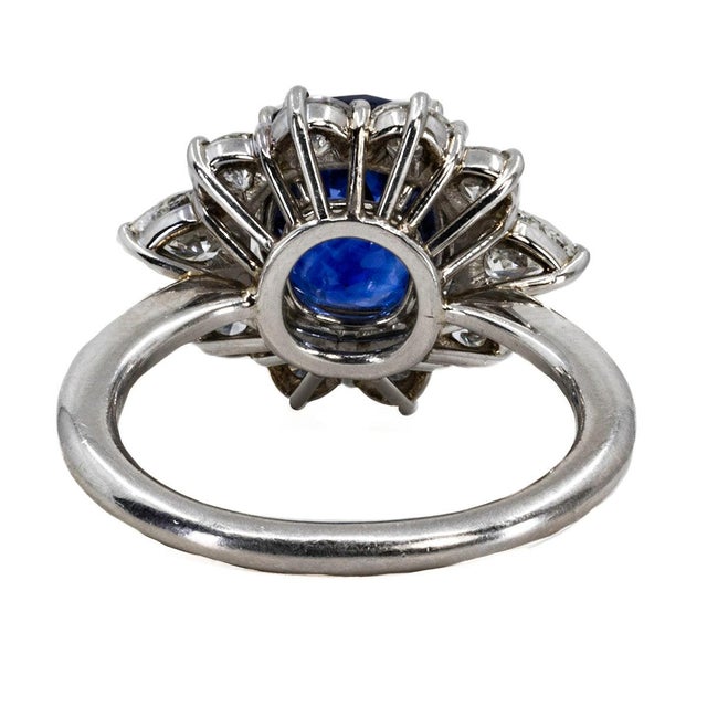 Late 20th Century Vivid Royal Blue Sapphire Ring, Size 4.75 For Sale - Image 4 of 5