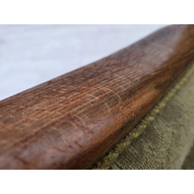 Danish Armchair in Green Velour and Ash, 1960s For Sale - Image 13 of 16