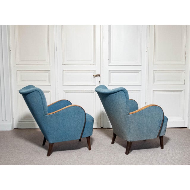 Set of Art Nouveau Swedish Club Chairs, 1940s For Sale - Image 10 of 13