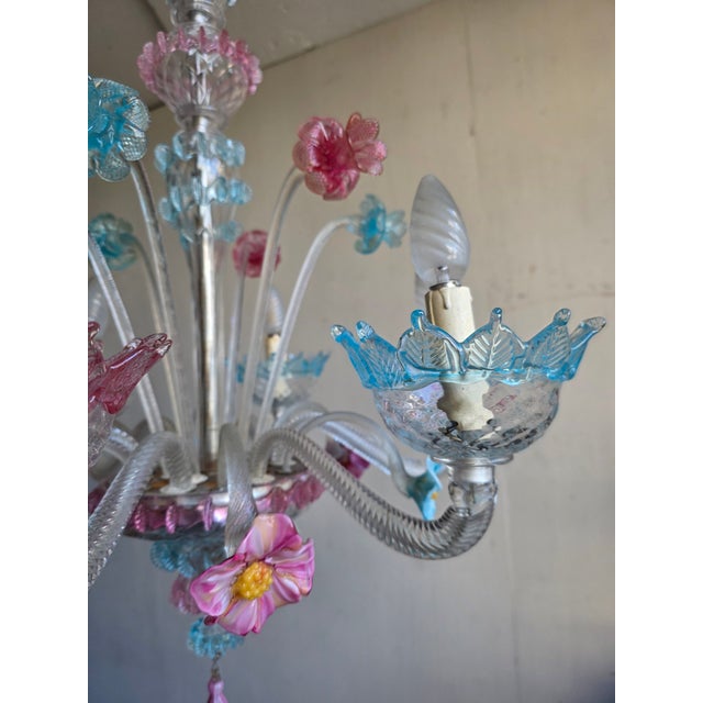 Murano Glass Chandelier, 1950s For Sale - Image 3 of 8