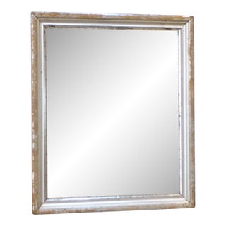 Antique Small Silver Accent Mirror For Sale