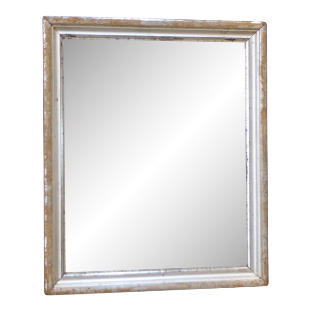 Antique Small Silver Accent Mirror For Sale