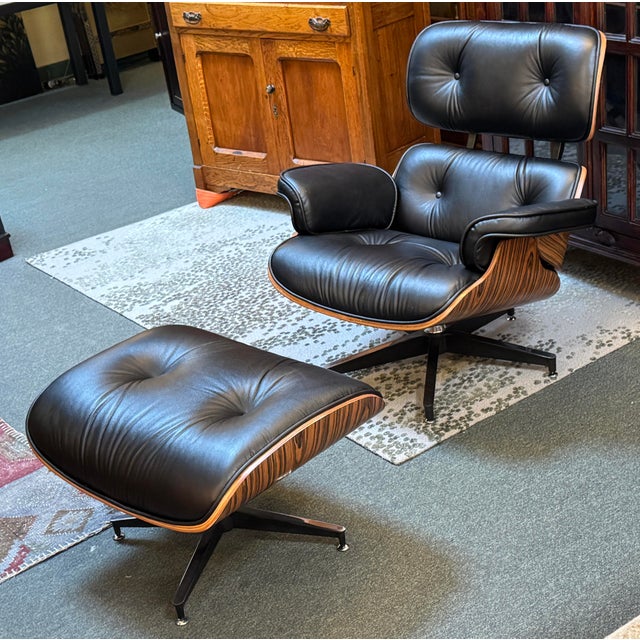 Eames Curver K Imus Reproduction Lounge Chair + Ottoman, Set For Sale - Image 4 of 12