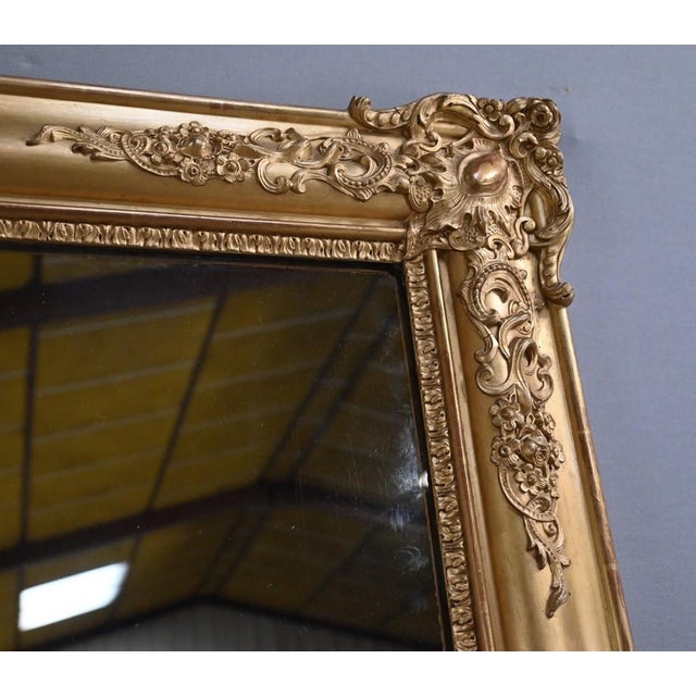 19th Century Restoration Gilded Wood Mirror For Sale - Image 6 of 15