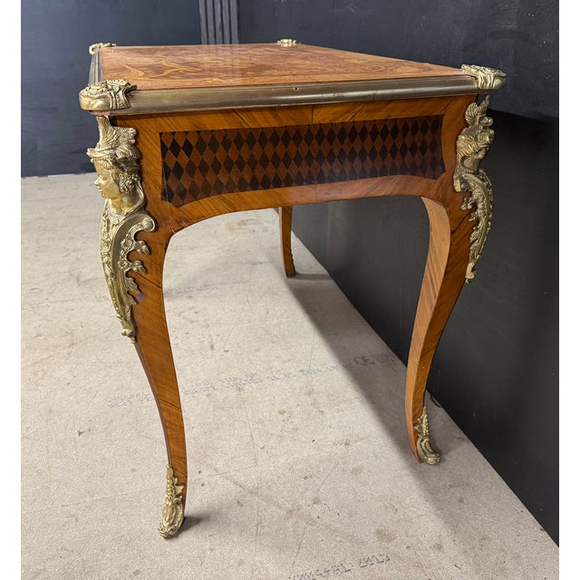 Antique French Marquetry Desk, 1900 For Sale - Image 11 of 18