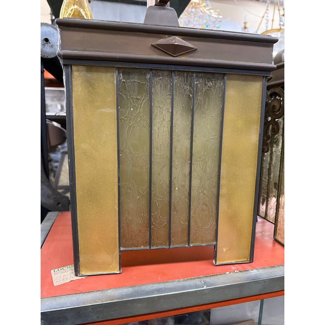 1910s Frank Lloyd Wright Style Craftsman Arts and Crafts Hanging Pendant Light For Sale - Image 13 of 13