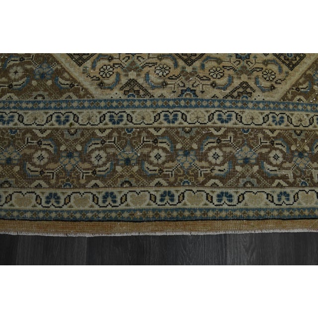 1970s Vintage Persian Handmade Wool Cotton Brown Area Rug For Sale In San Francisco - Image 6 of 11